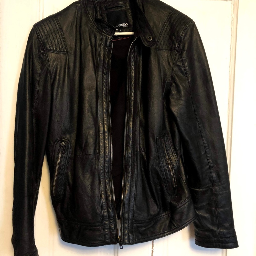 Barney's real leather motorcycle jacket